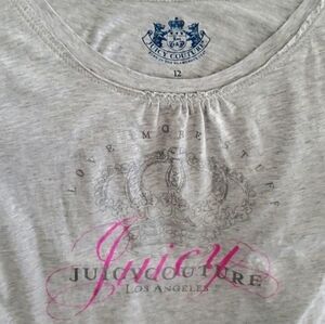 Vintage Juicy Couture Heather Gray Tee with Pink Logo